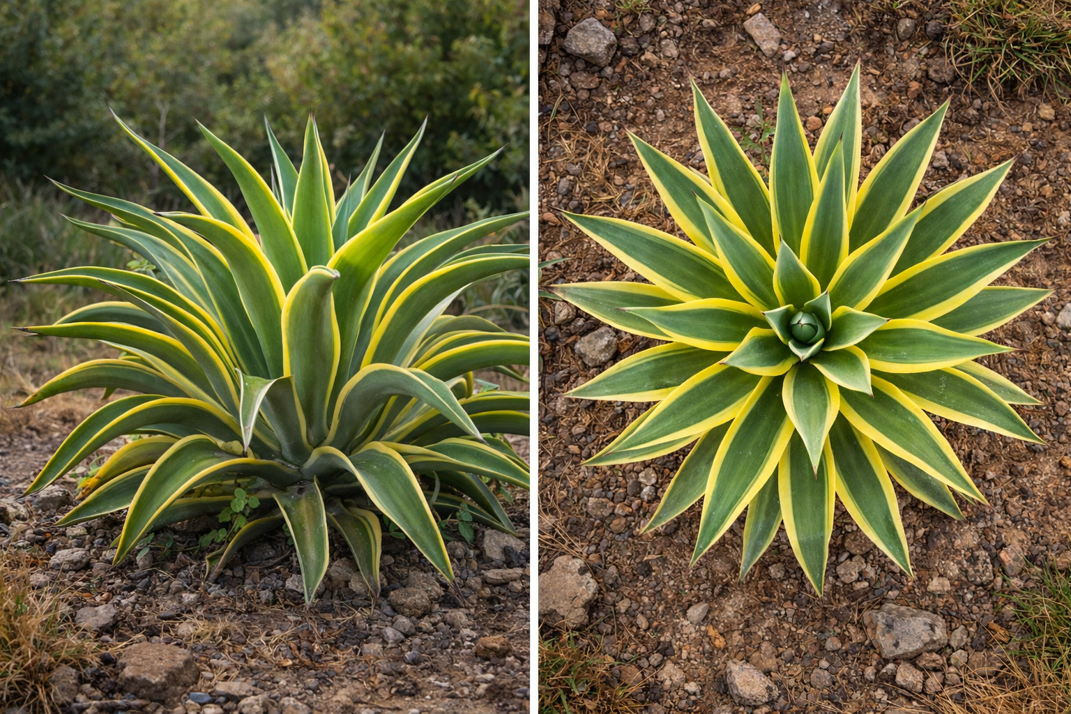 Agave desmettiana ‘Variegata’ (Variegated Smooth Agave)